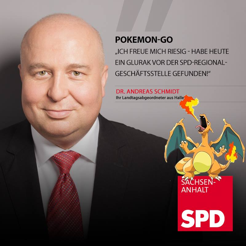 Wahlplakat mit Pokémon GO Bezug CC Facebook / Dr. Andreas Schmidt, SPD