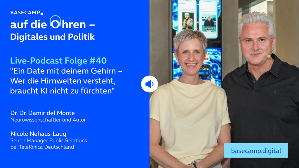 Live-Podcast: Folge #40 "Ein Date mit deinem Gehirn – Wer die Hirnwelten versteht, braucht KI nicht zu fürchten" auf YouTube anhören.