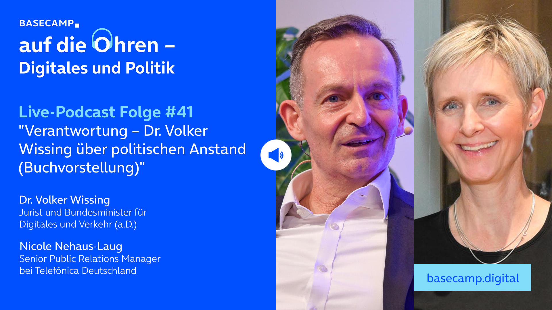 Live-Podcast: Folge #41 "Verantwortung – Volker Wissing über politischen Anstand (Buchvorstellung)" auf YouTube anhören.