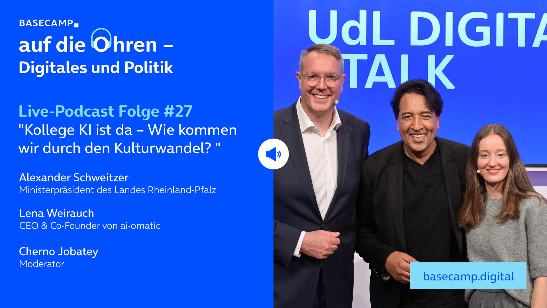 Live-Podcast: Folge 27 "Kollege KI ist da - Wie kommen wir durch den Kulturwandel?" auf YouTube anhören.