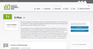 15.02.13 10:45-Schnappschuss Die Profil-Seite der E-Plus Gruppe im Wikipedia Corporate Index