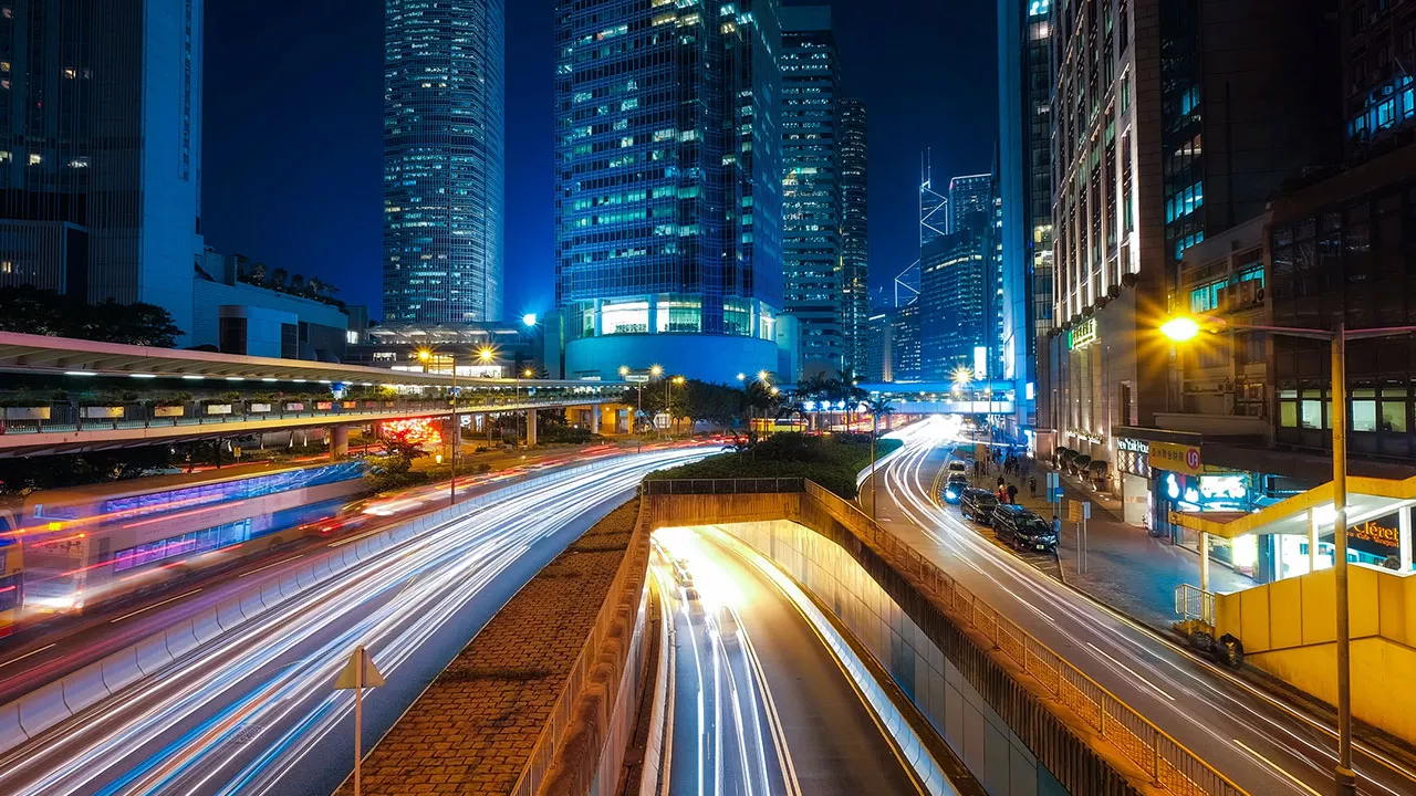 pixabay Hong Kong Strasse Autos Verkehr Nacht