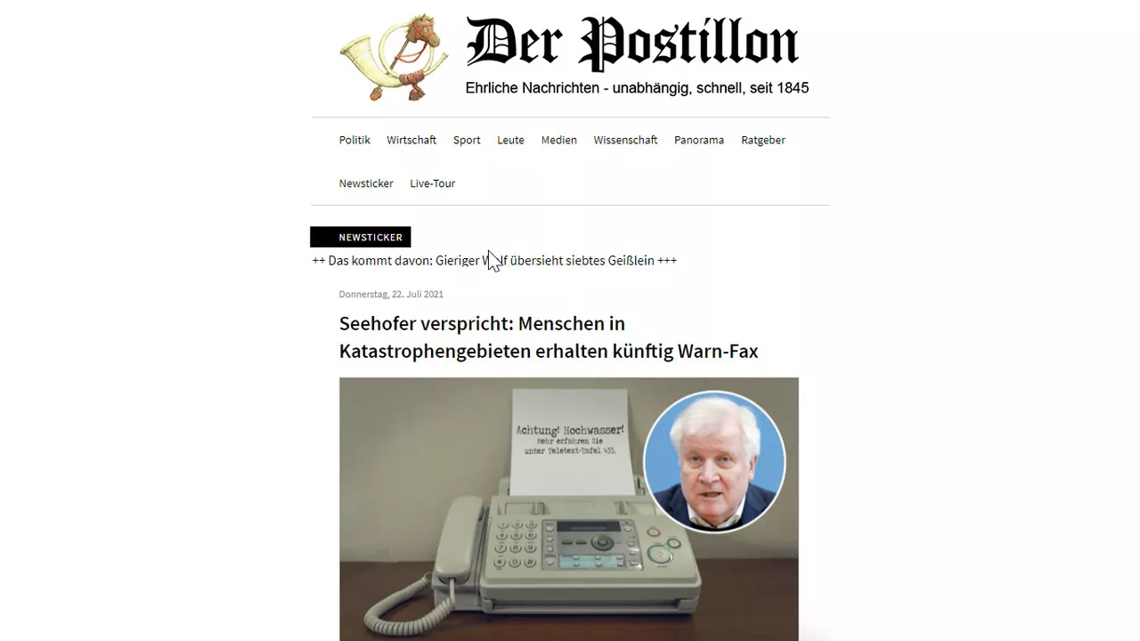 Ein Artikel auf der Website 