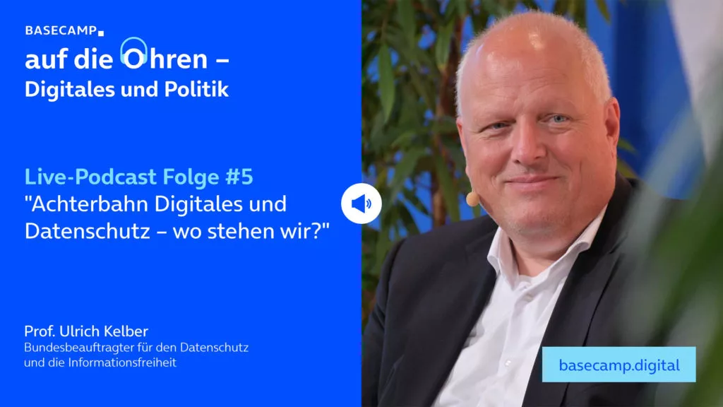 Live-Podcast Folge 5 „Achterbahn Digitales und Datenschutz – wo stehen wir?“ auf YouTube anhören.Mit dabei:Prof. Ulrich Kelber, Bundesbeauftragter für den Datenschutz und die Informationsfreiheit.Moderation: Philippe Gröschel, Director Government Relations bei Telefónica Deutschland.