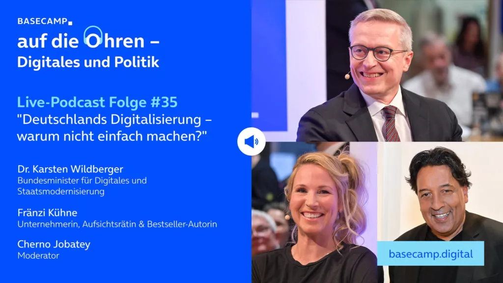 Live-Podcast: Folge #35 "Deutschlands Digitalisierung – warum nicht einfach machen?" auf YouTube anhören.