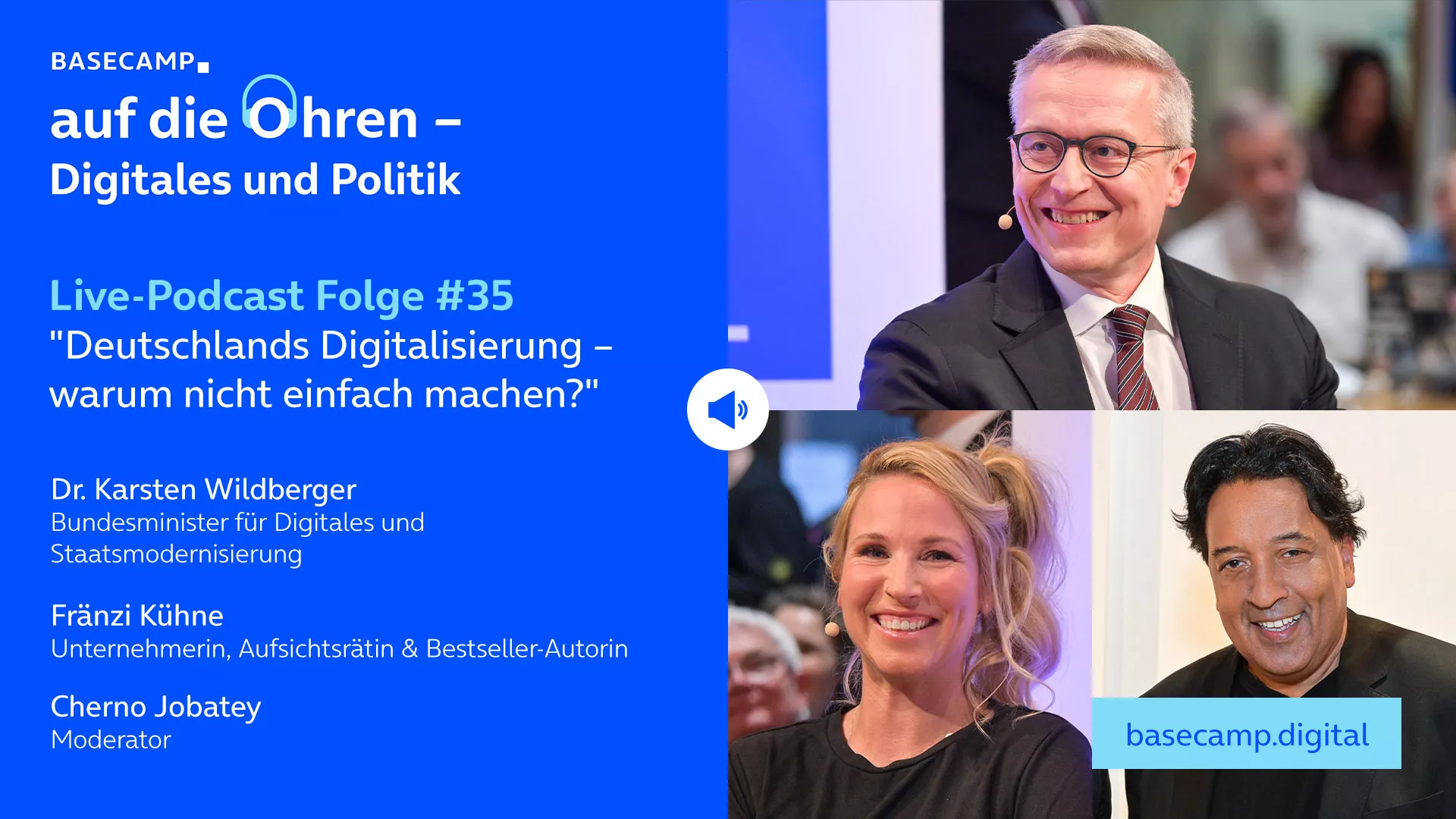 Live-Podcast: Folge #35 "UdL Digital Talk mit Dr. Karsten Wildberger, Fränzi Kühne und Cherno Jobatey" auf YouTube anhören.