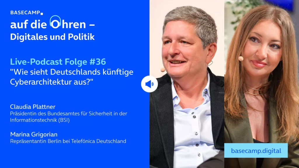 Live-Podcast: Folge #36 "Auf ein Wort mit Claudia Plattner – wie sieht Deutschlands künftige Cyberarchitektur aus?" auf YouTube anhören.