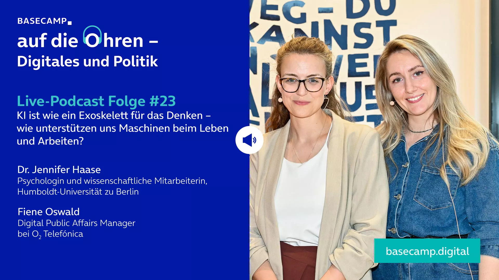 Live-Podcast Folge 23 „KI ist wie ein Exoskelett für das Denken – wie unterstützen uns Maschinen beim Leben und Arbeiten?“ auf YouTube anhören.Mit dabei:Dr. Jennifer Haase, Psychologin und wissenschaftliche Mitarbeiterin, Humboldt-Universität zu Berlin.Moderation: Fiene Oswald, Digital Public Affairs Manager bei o2 Telefónica.