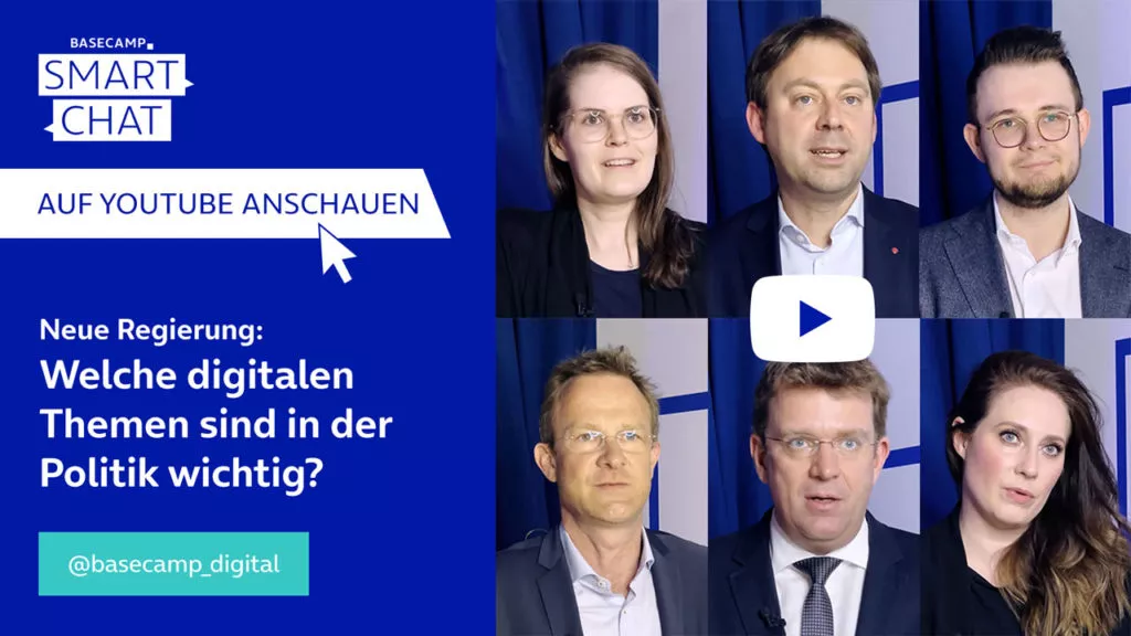 SMART CHAT zum Thema “Neue Regierung: Welche digitalen Themen sind in der Politik wichtig?” auf YouTube aufrufen.