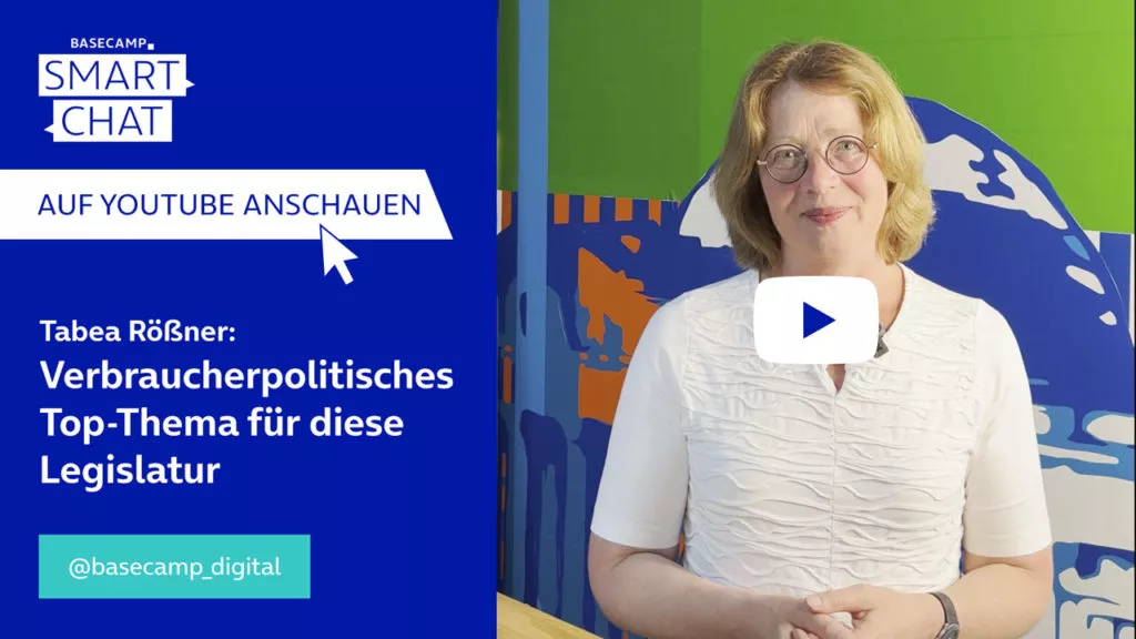 SMART CHAT mit Tabea Rößner zum Thema “Verbraucherpolitisches Top-Thema für diese Legislatur” auf YouTube aufrufen.