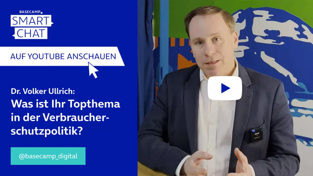 SMART CHAT mit Dr. Volker Ullrich zum Thema “Was ist Ihr Topthema in der Verbraucherschutzpolitik?” auf YouTube aufrufen.